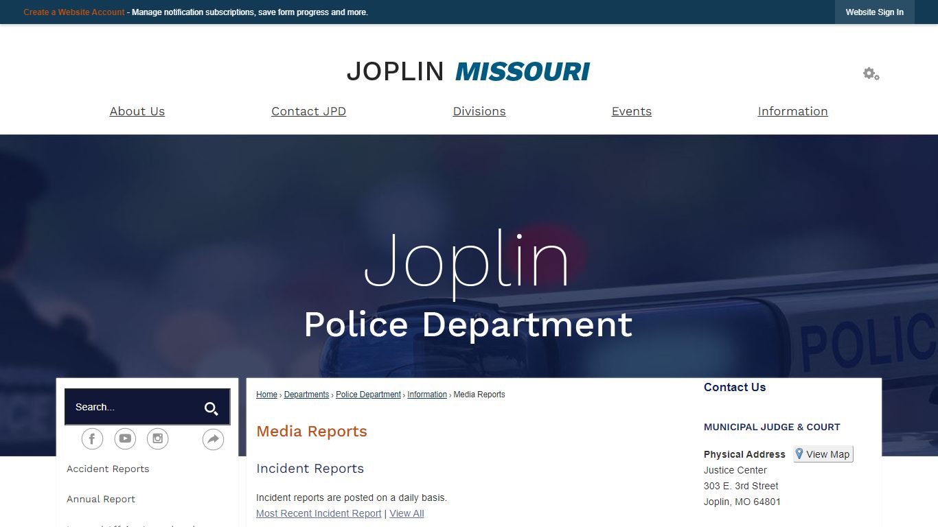 Media Reports | Joplin, MO - Official Website